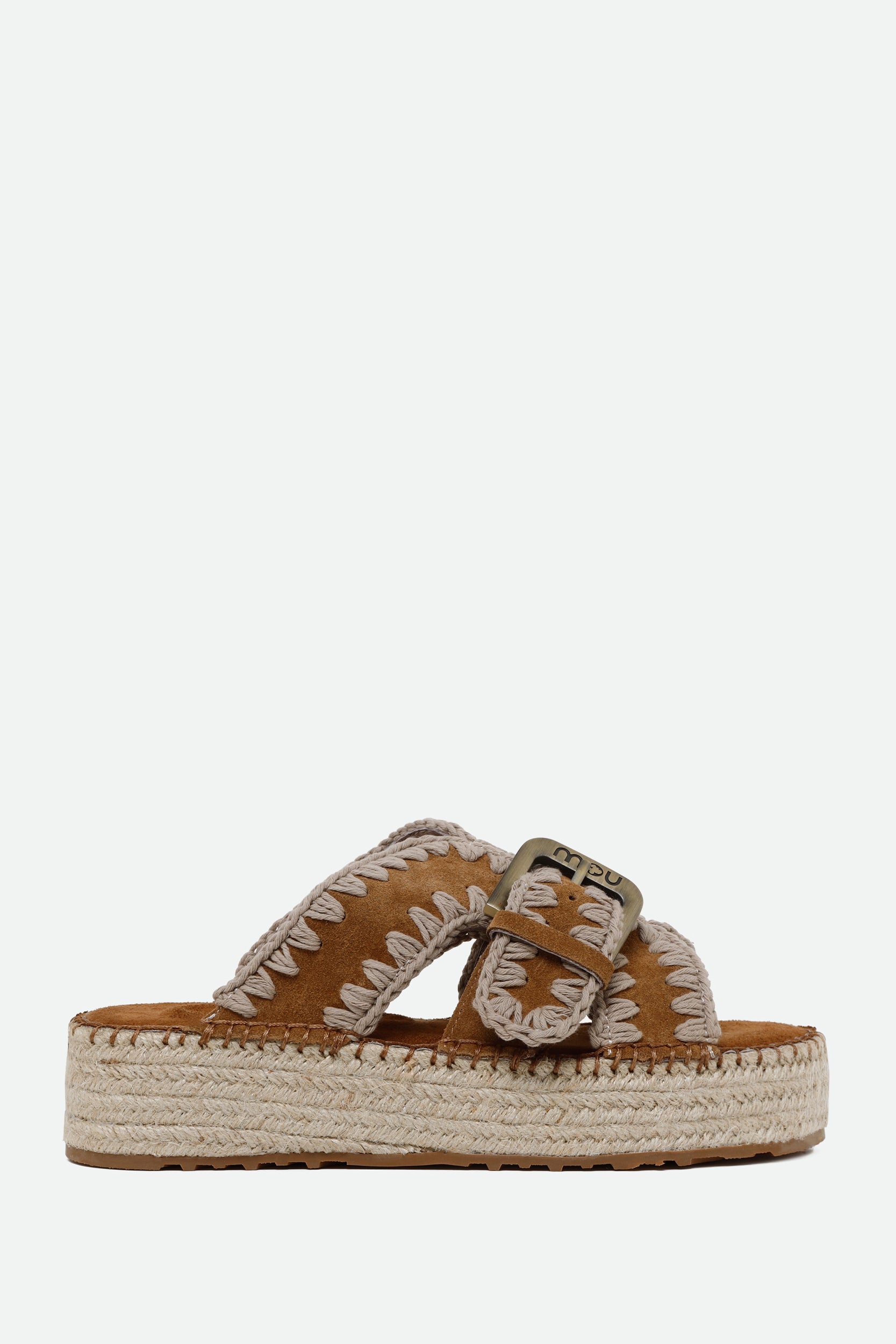 Mou Jute Sandali Platform Marroni