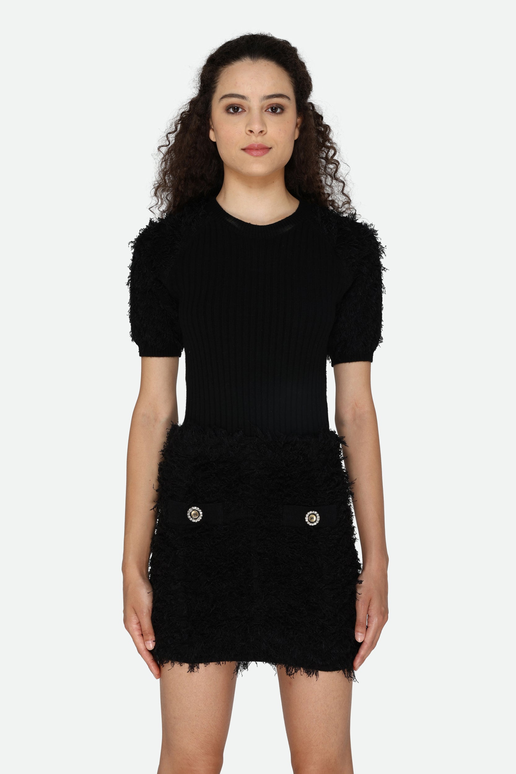 Pinko Black Hairy Sweater