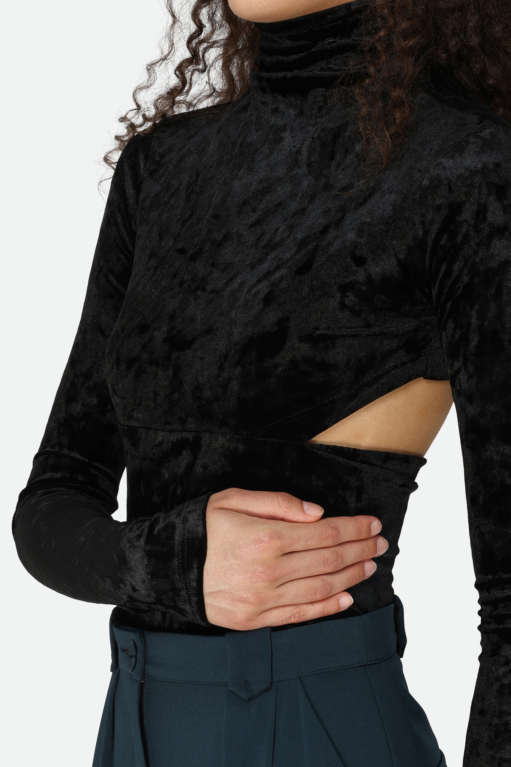 Pinko Maglia Nera in Velluto