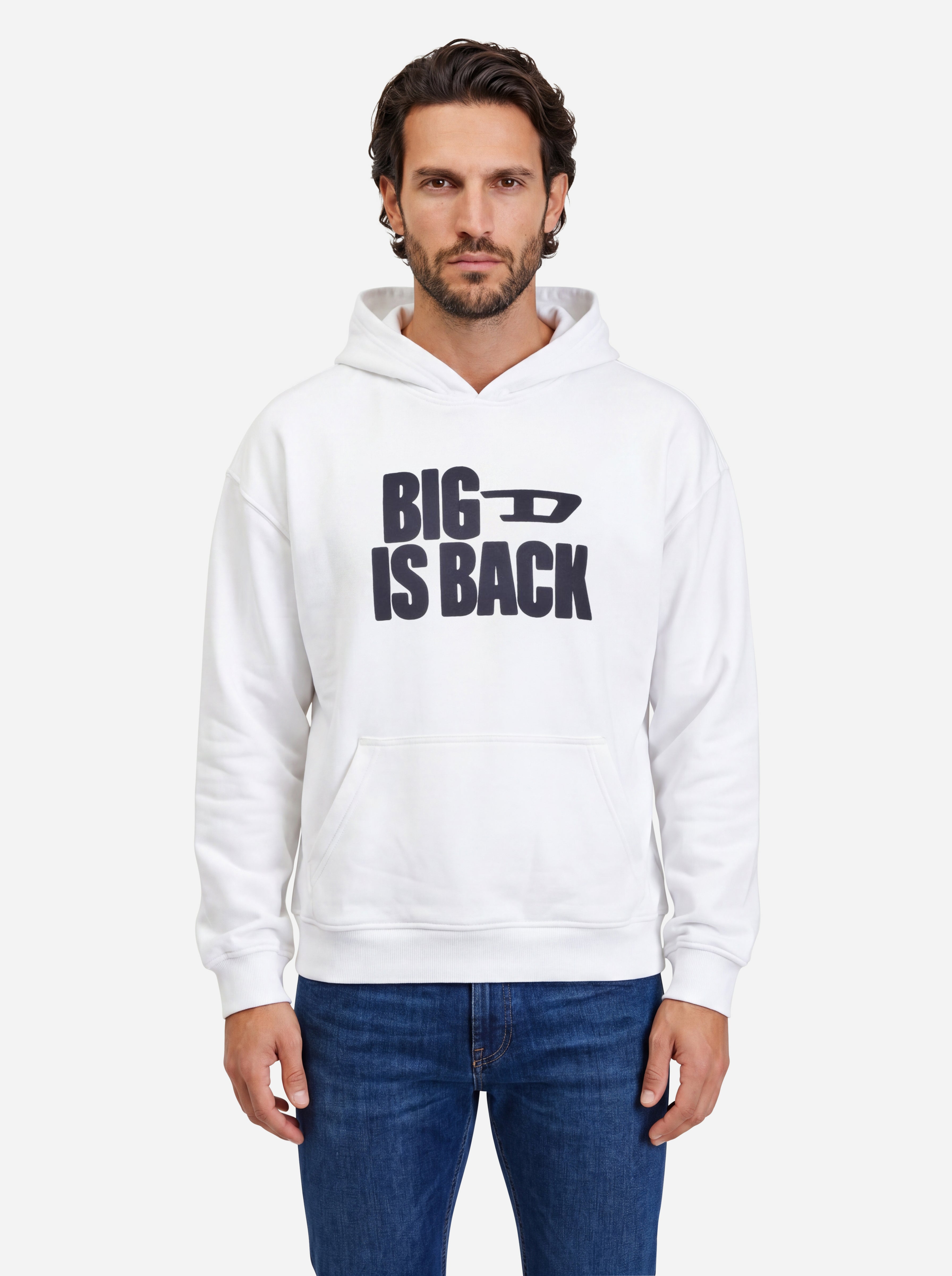 Diesel Felpa Con Cappuccio Bianca con Logo