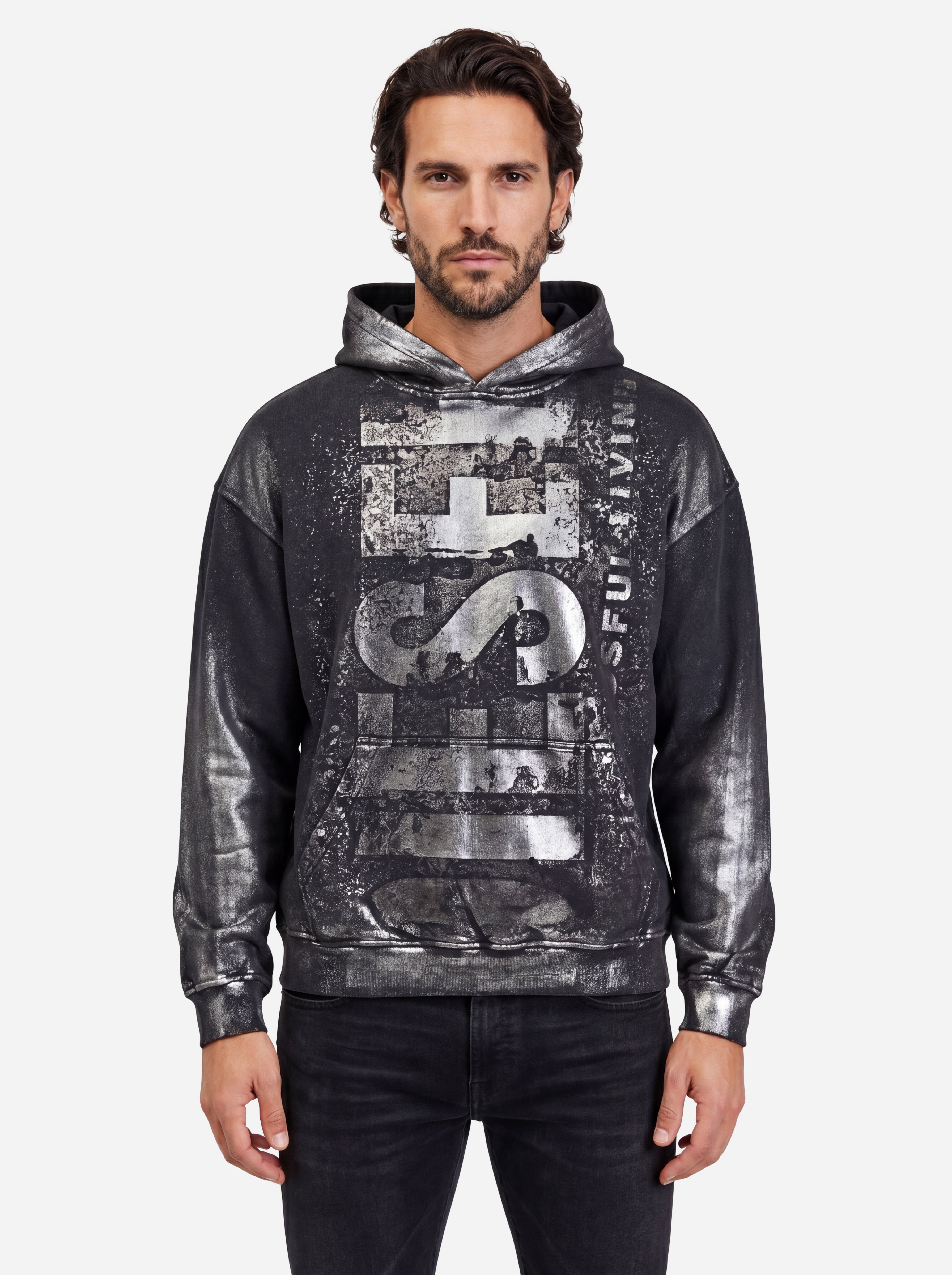 Diesel Felpa con Cappuccio Nera
