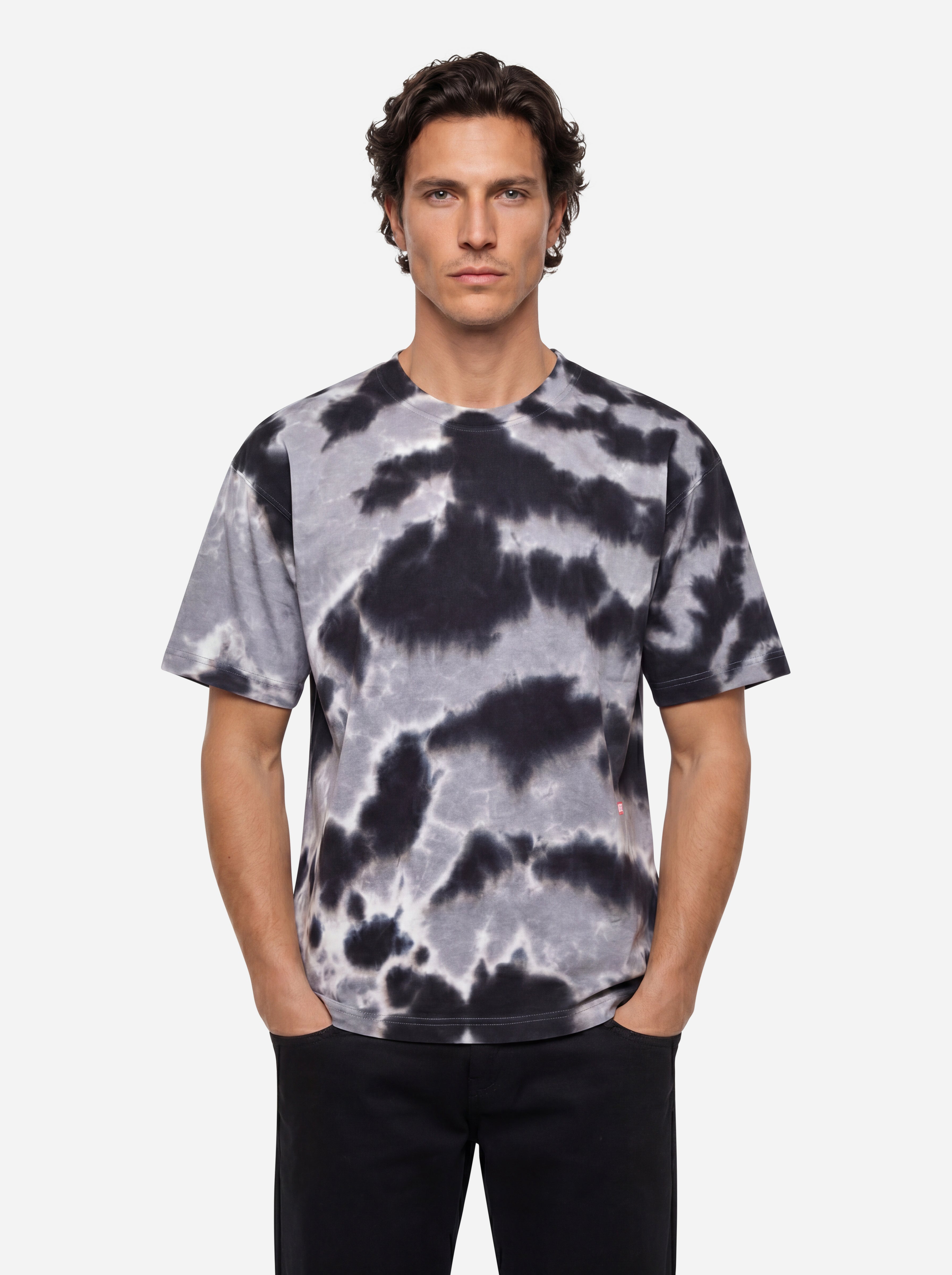 Diesel Tshirt Basic effetto Slavato Grigia
