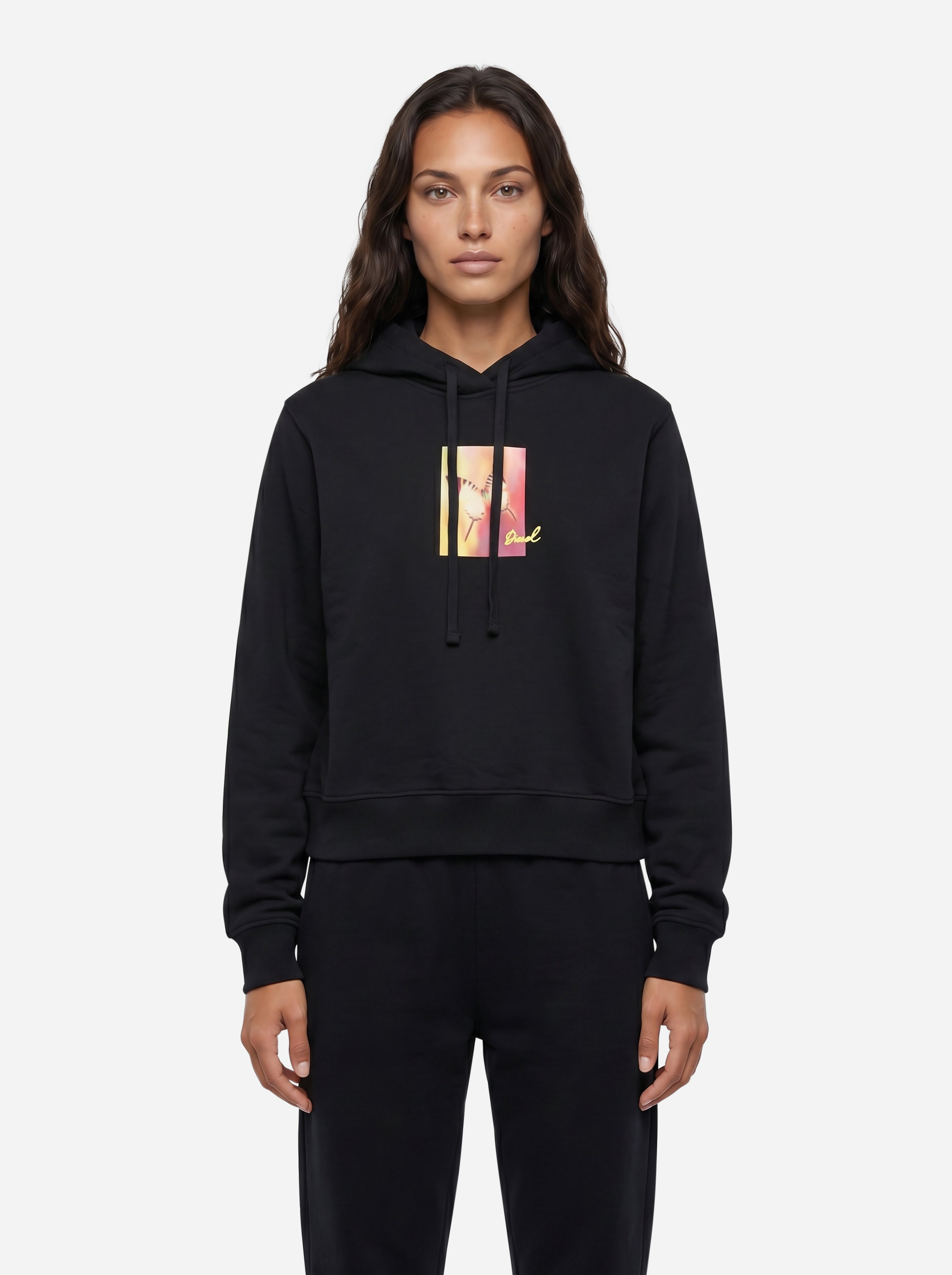 Diesel Felpa con Cappuccio con Logo Nera