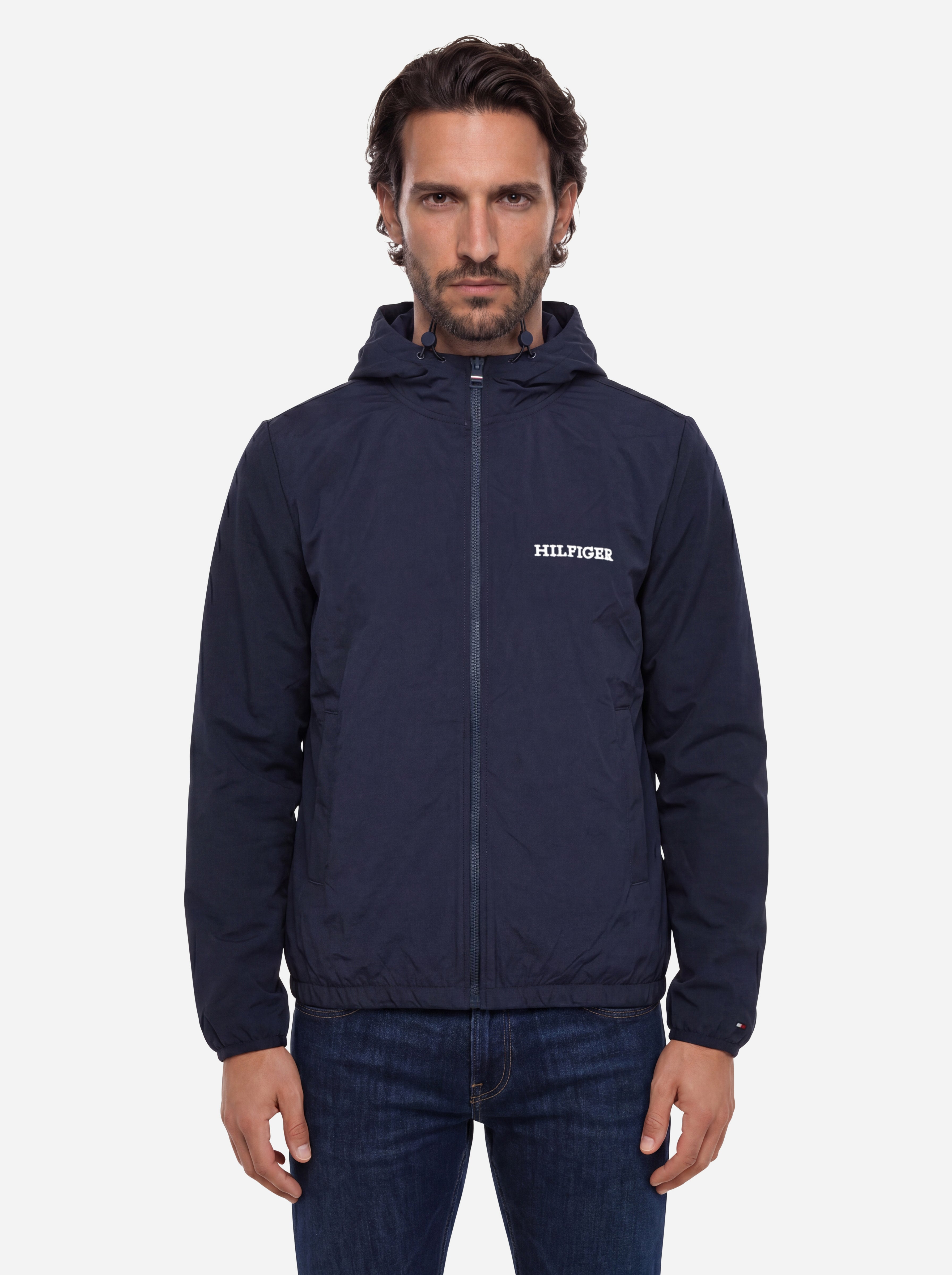 Tommy Hilfiger Felpa con Zip con Logo Blu