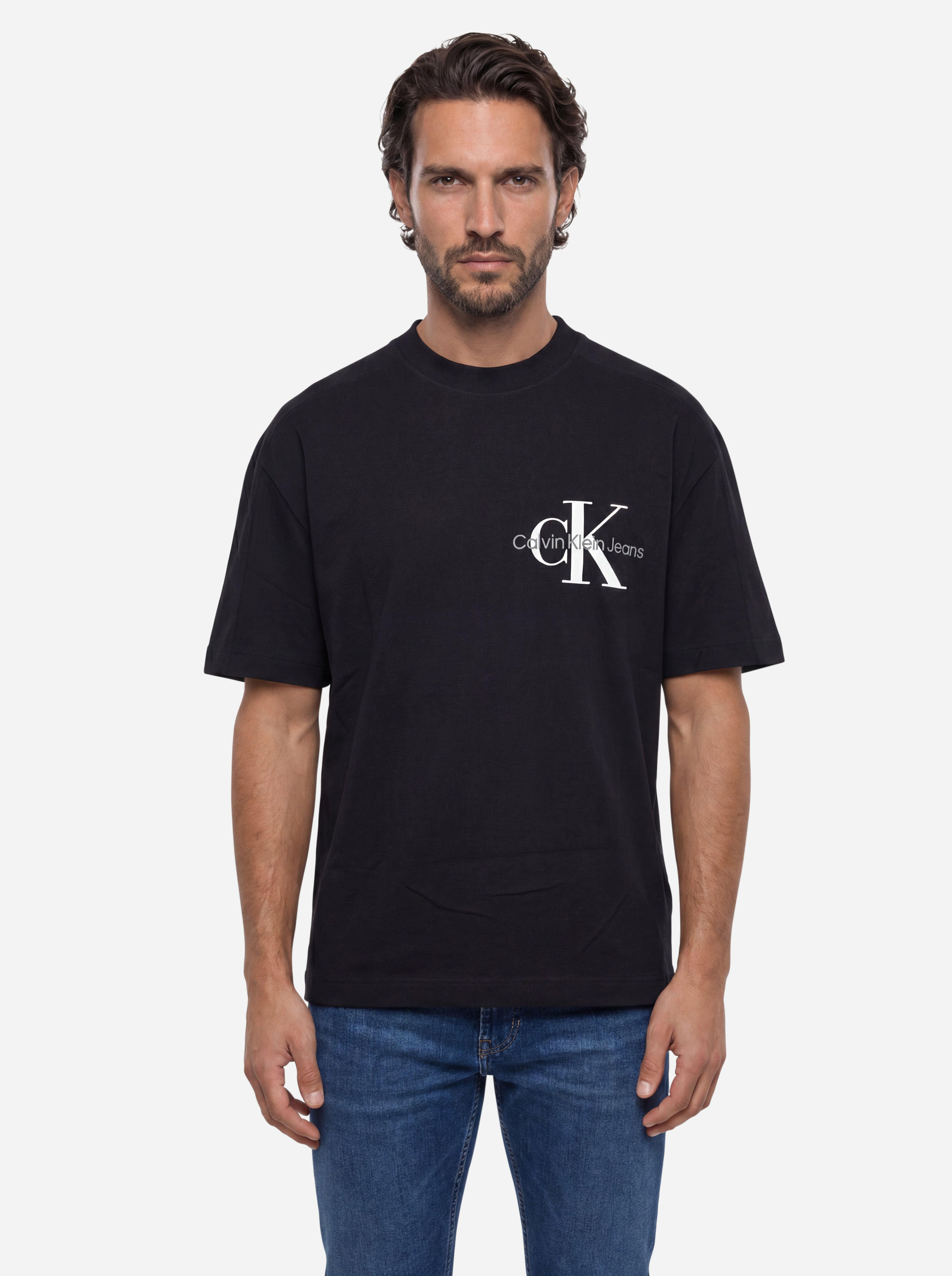 Calvin Klein Jeans Black T-Shirt with Contrast Logo