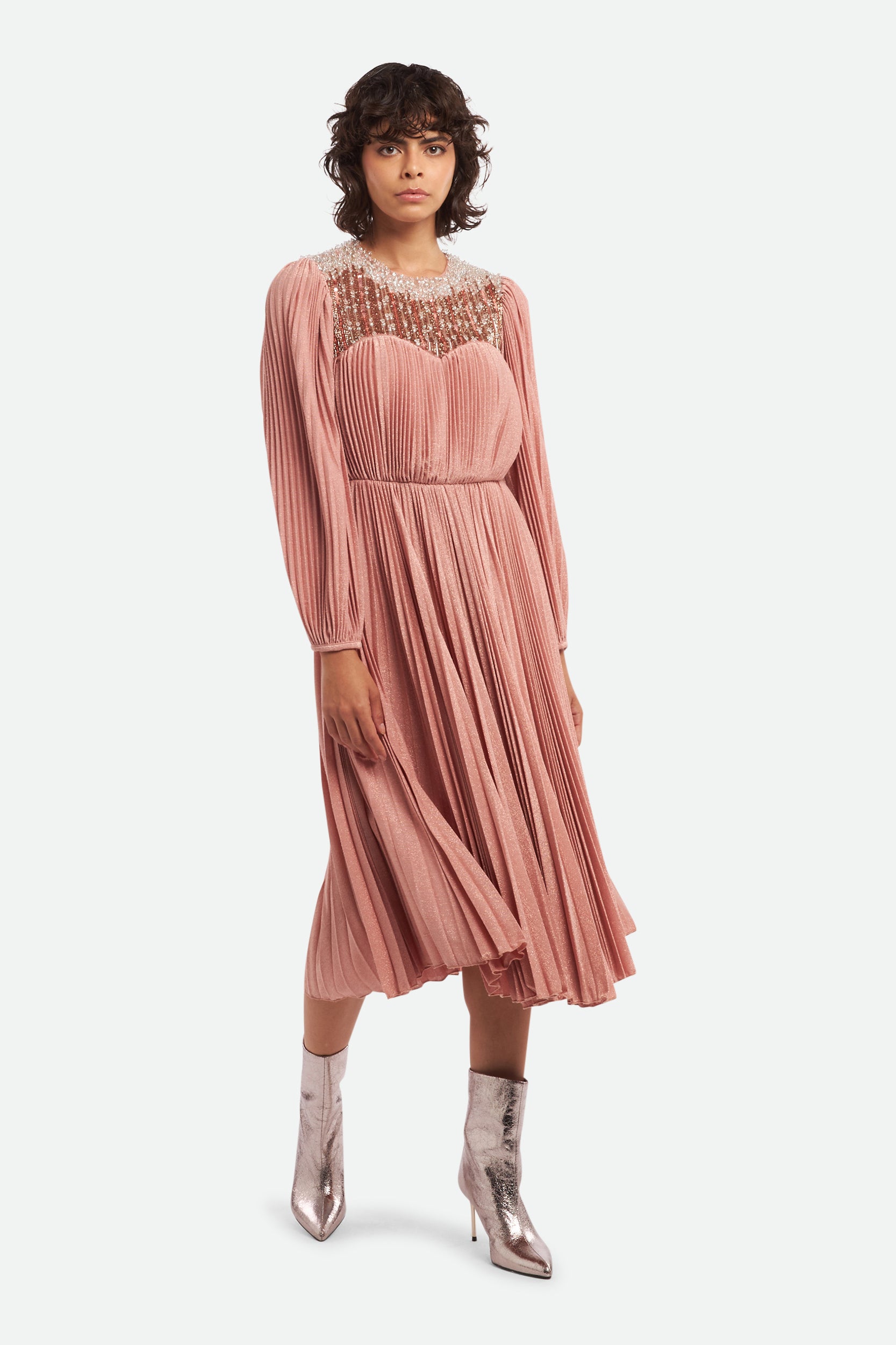 Elisabetta Franchi Abito Impero Rose Gold