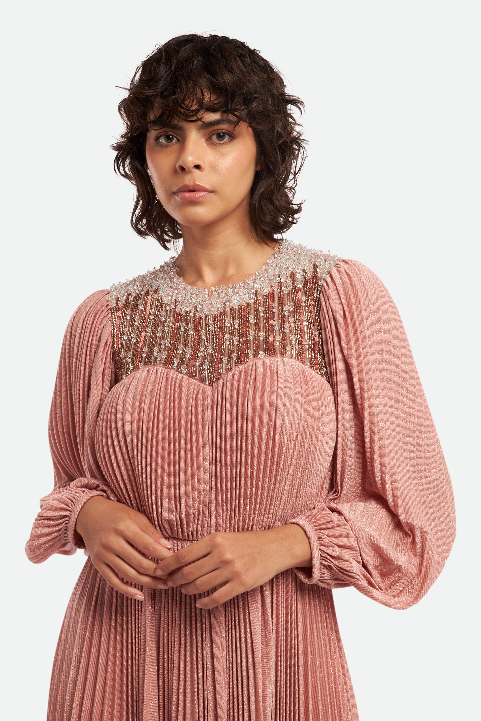 Elisabetta Franchi Abito Impero Rose Gold