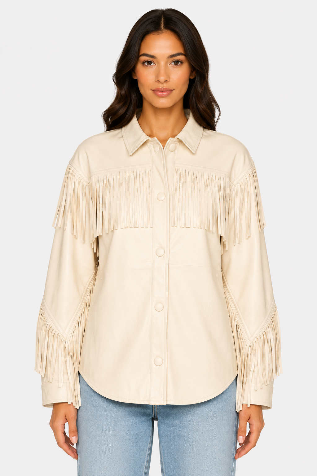 GLAMOROUS Camicia Crema con Frange