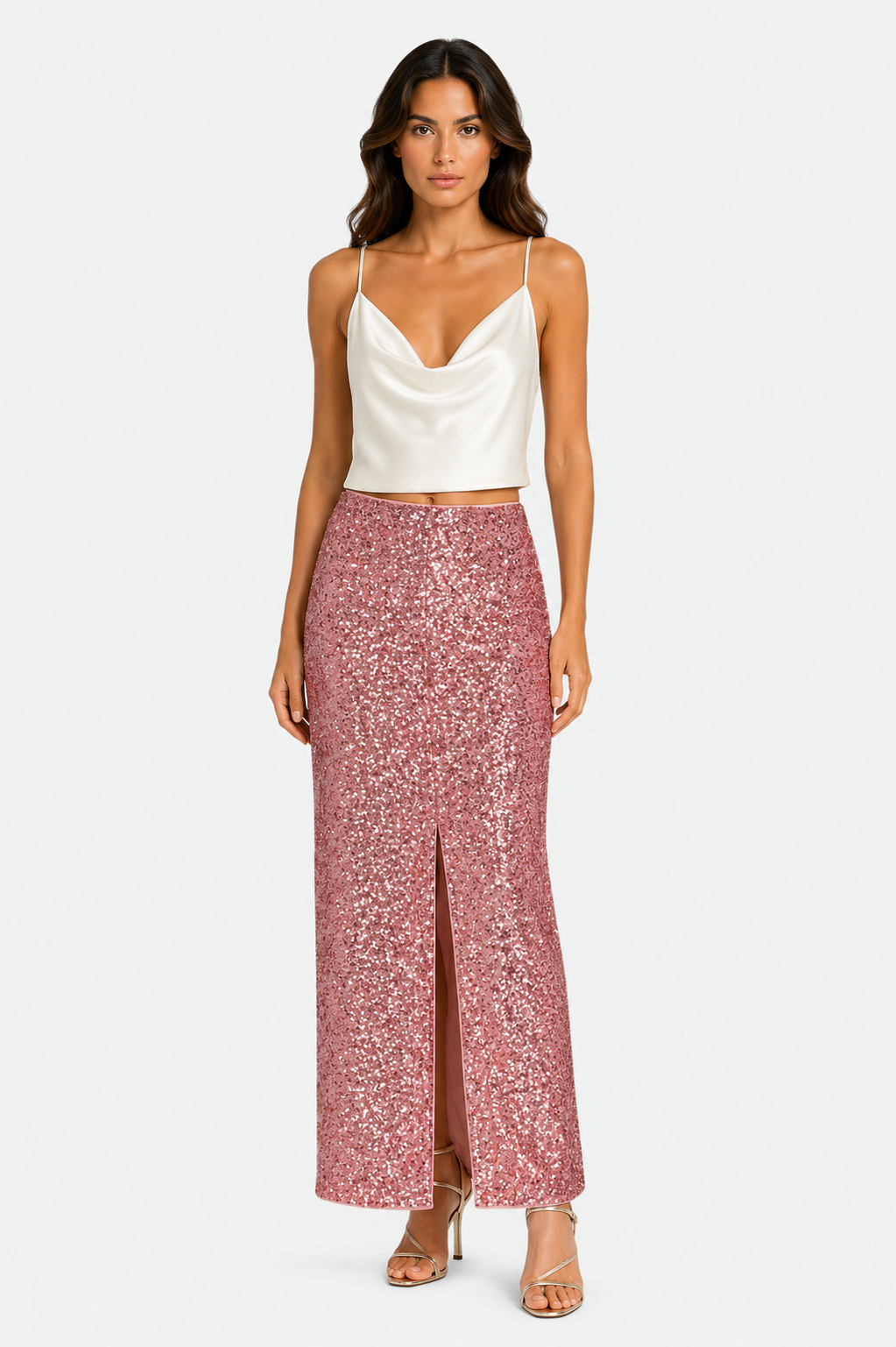 Twinset Skirt Sequins Pink