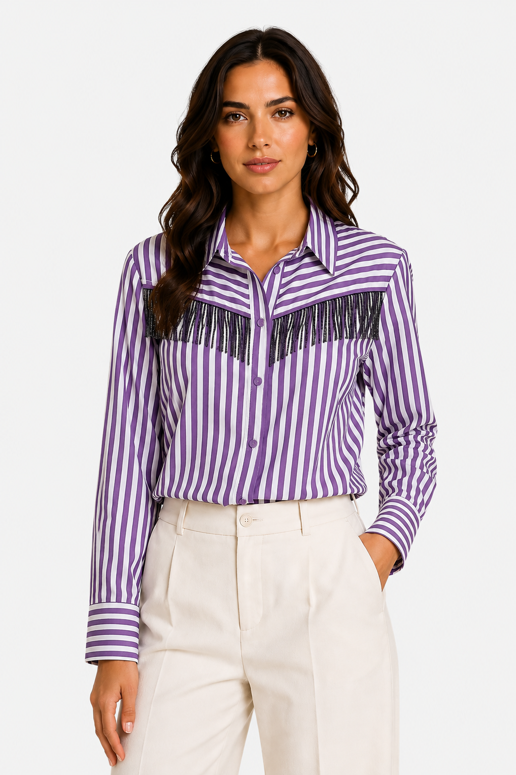 Twinset Camicia a Righe Viola