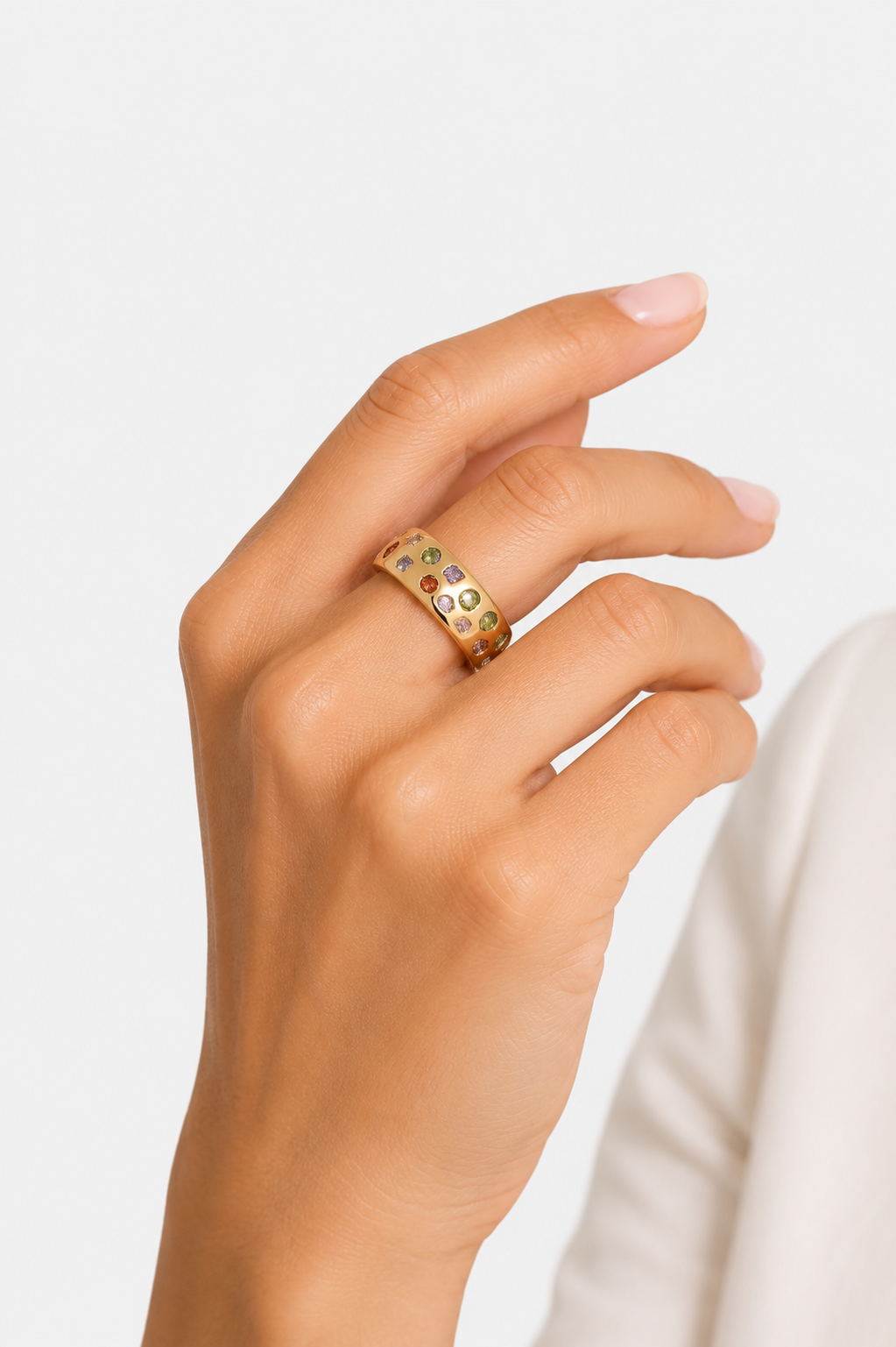 Melusina Bijoux Ring with Colored Zirconia Gold
