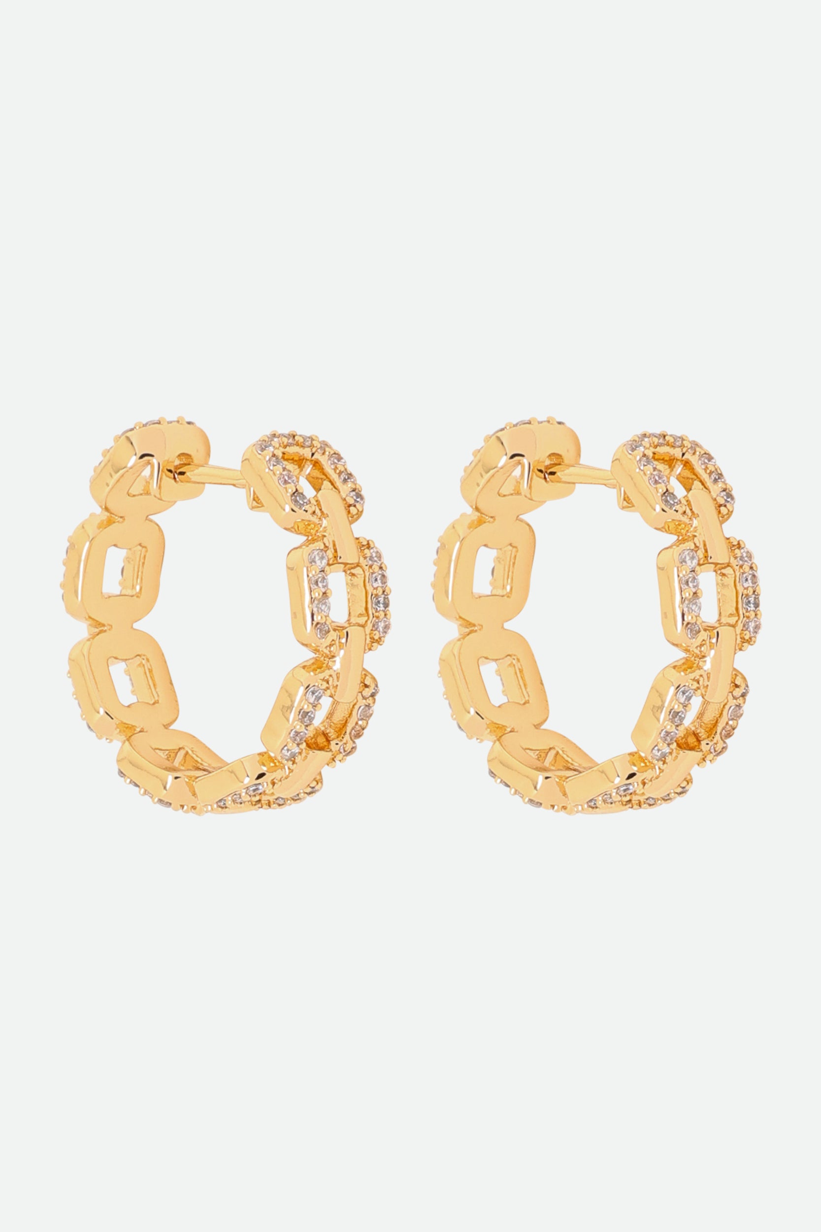 Melusina Bijoux Silver Chain Earrings