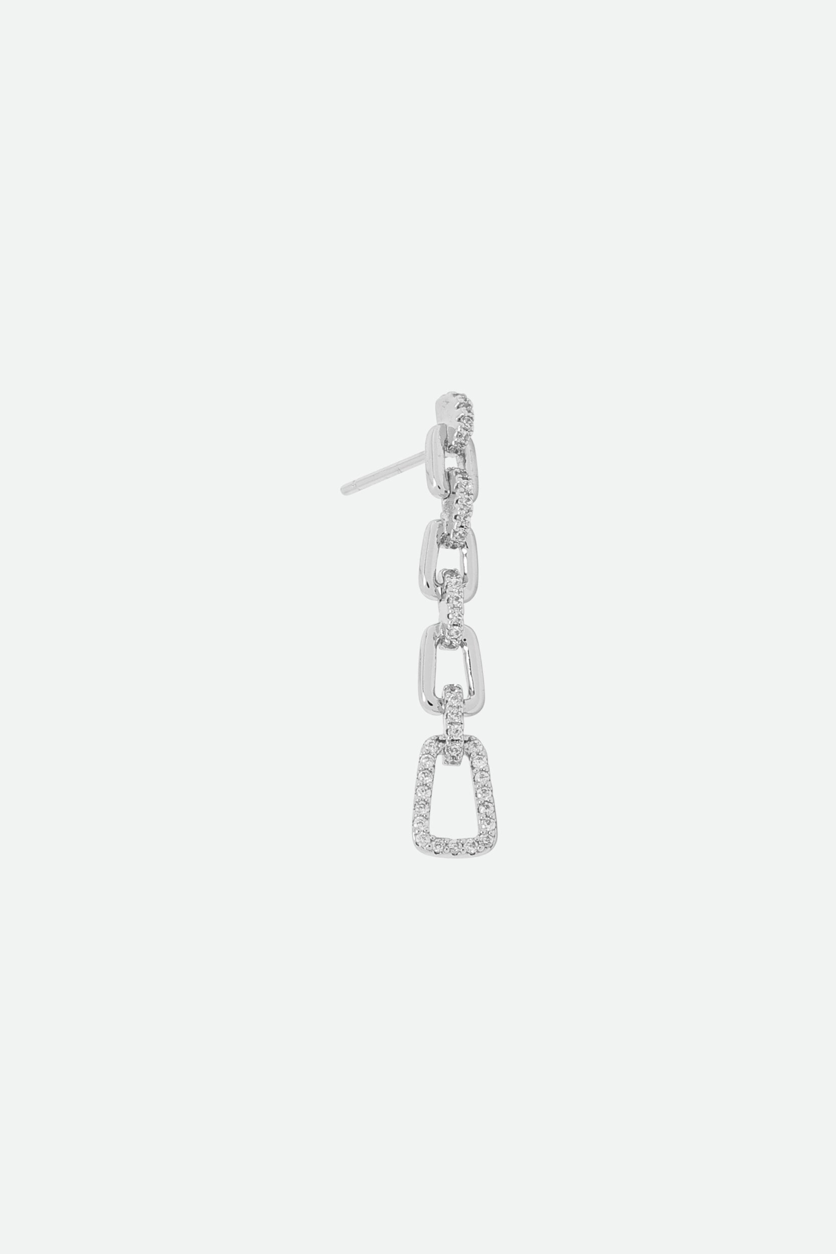 Melusina Bijoux Silver Chain Earrings