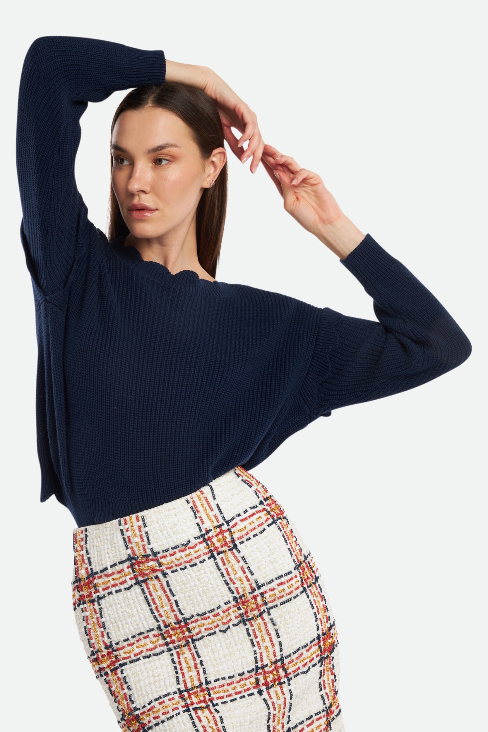 Elisabetta Franchi Beige Longuette Skirt