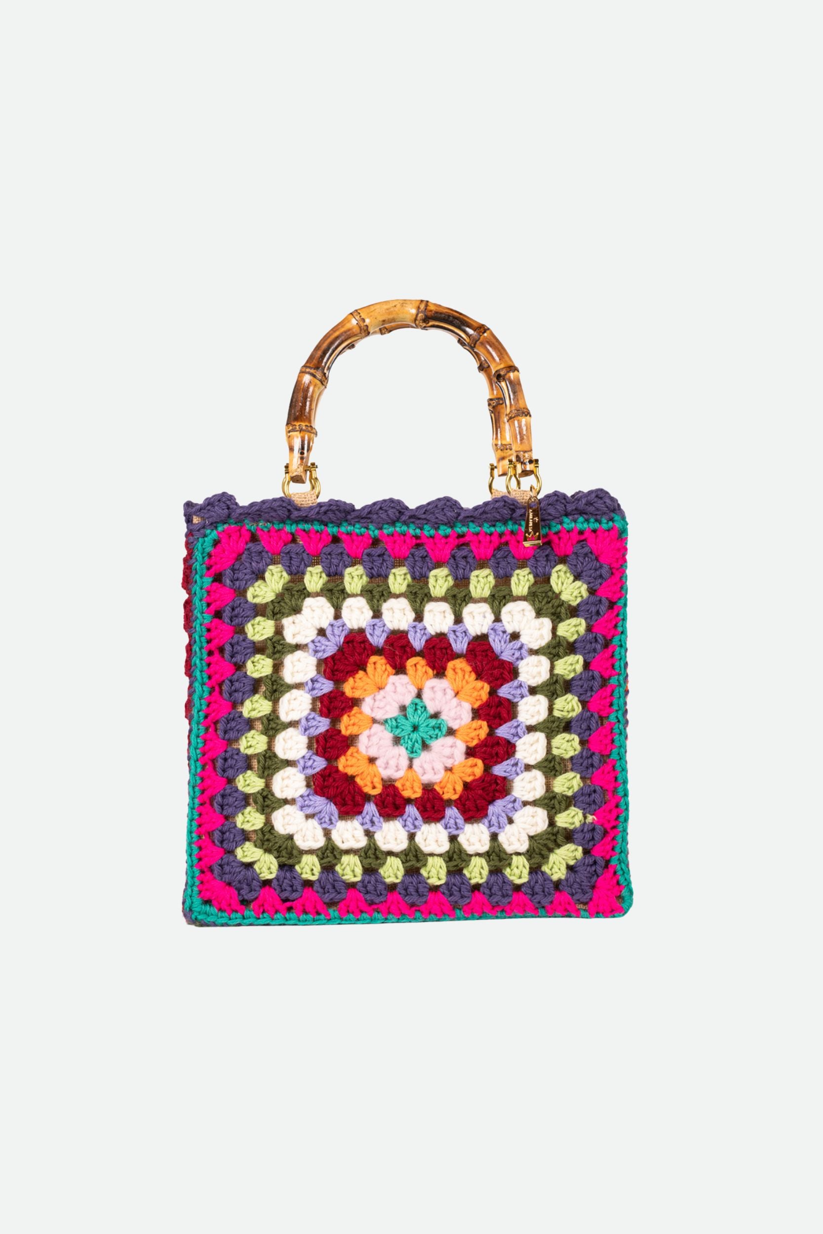 La Milanesa Crochet Lana Media Multicolor Manico Bambù