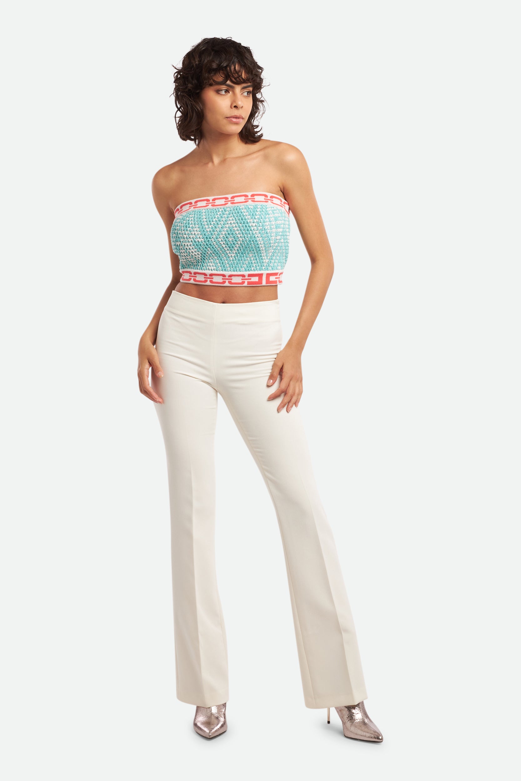 Elisabetta Franchi Top Azzurro Tiffany