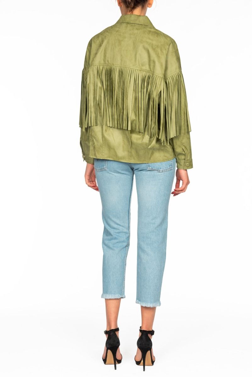 OOF WEAR Giacca Verde Oliva con Frange