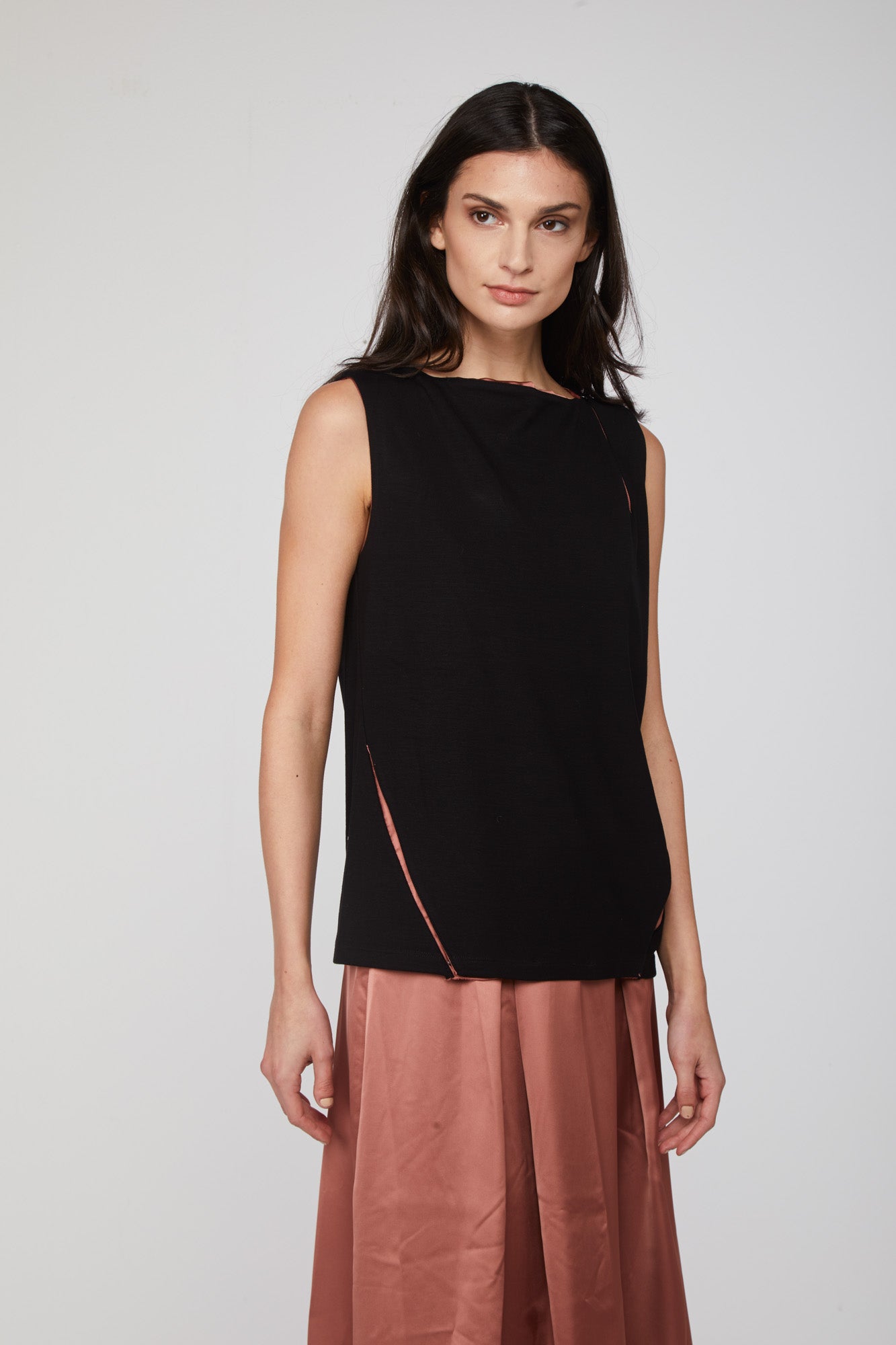 TWINSET Blusa Nera con Scollo a Barca