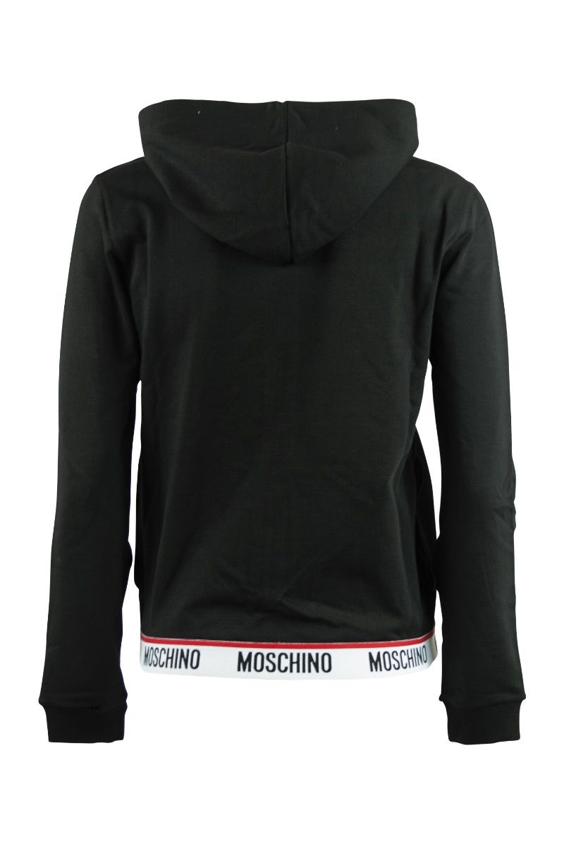 MOSCHINO Felpa Nera Con Cerniera