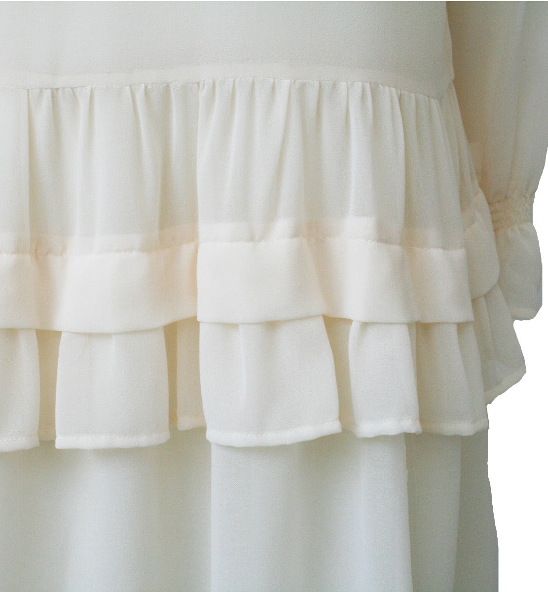 MY TWIN TWINSET Abito Bianco in Georgette con Balze