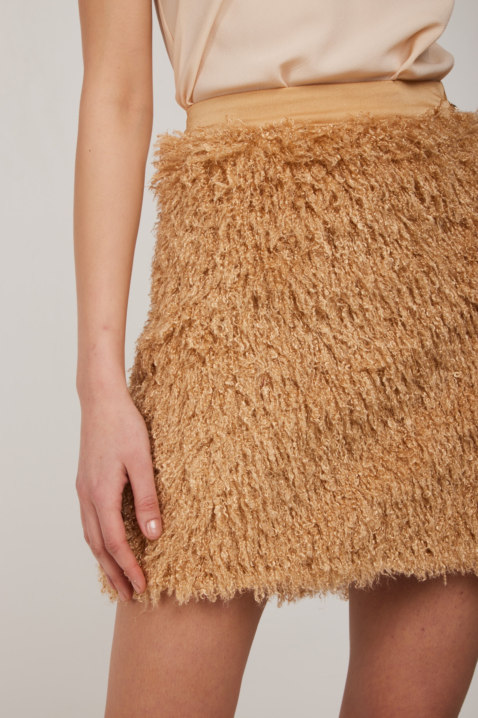 PATRIZIA PEPE Beige Fur Skirt