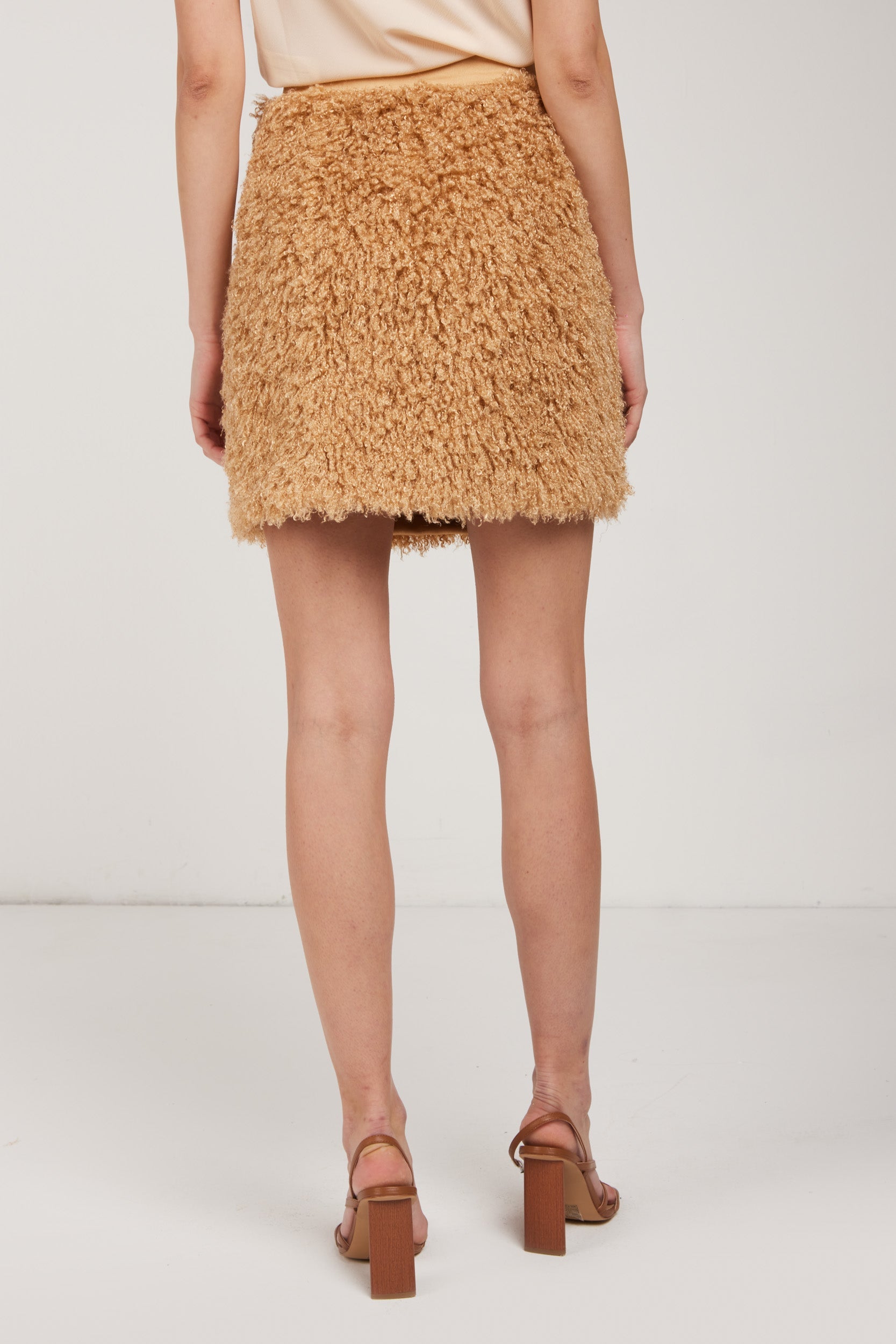 PATRIZIA PEPE Beige Fur Skirt