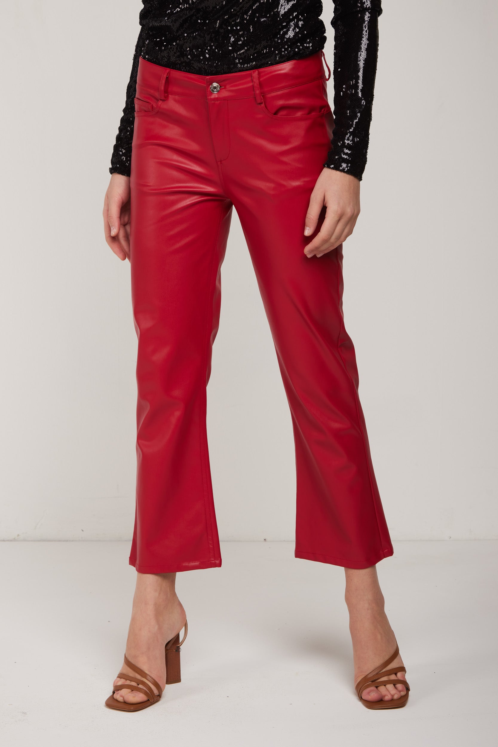 LIU-JO Red Leather Pants