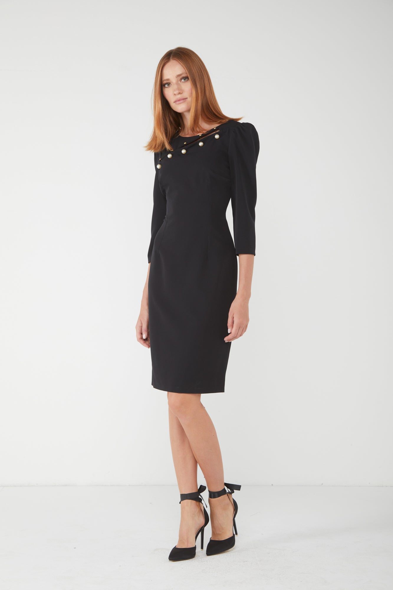 ALESSIA SANTI Abito Midi Nero Cut-Out