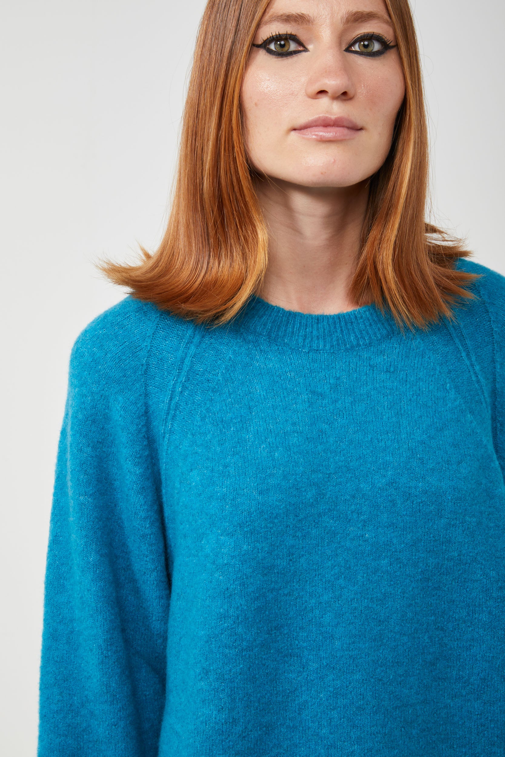 VICOLO Maglione Turchese Girocollo
