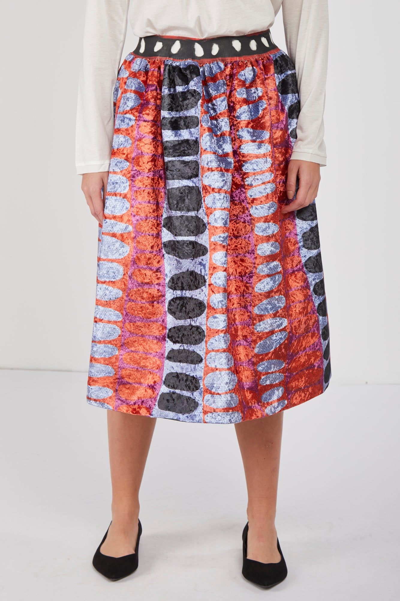 STELLA JEAN Wide Skirt in Abstract Fantasy Velvet