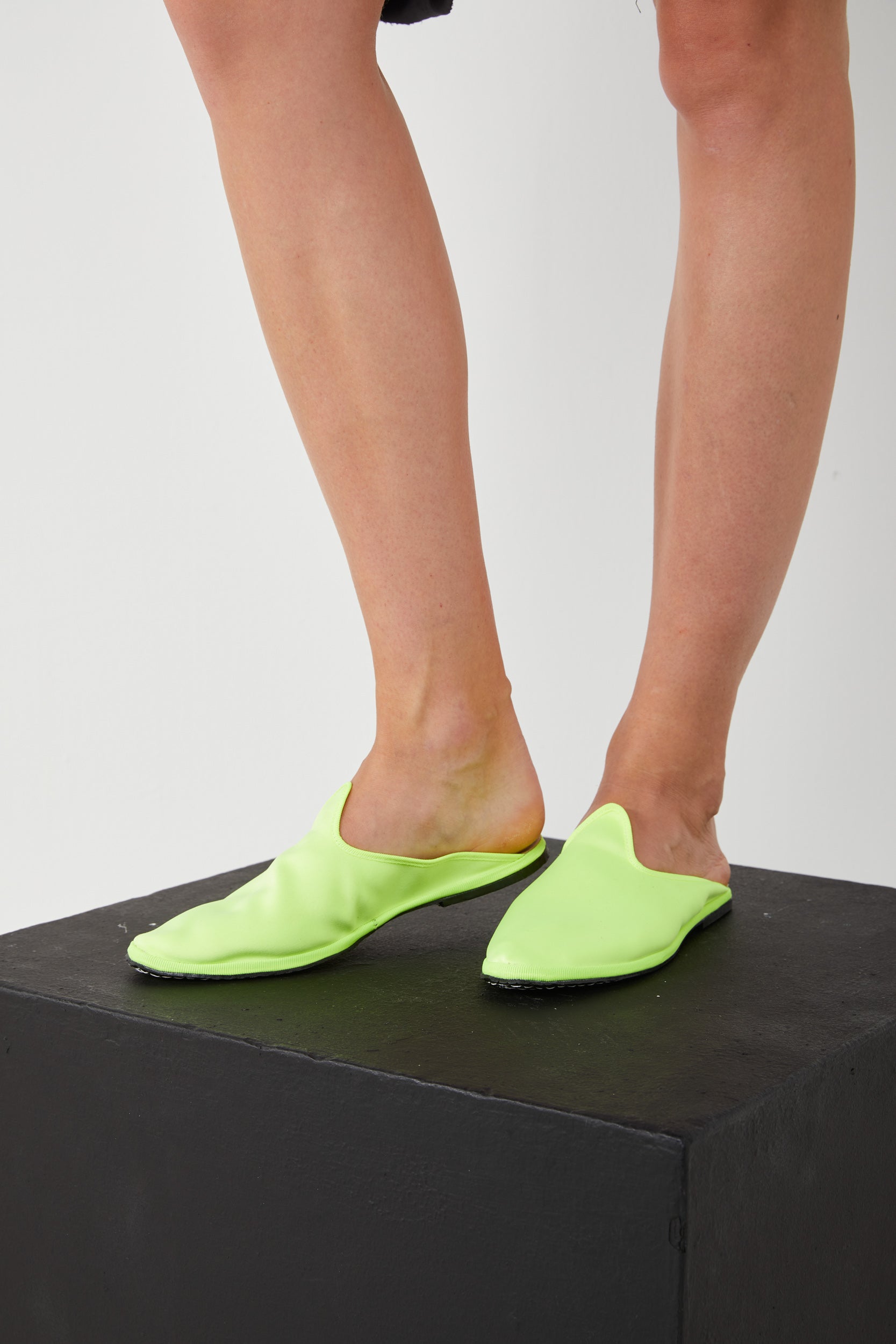 THE ARTISANAL CLUB Ballerina Sabot in Yellow Satin