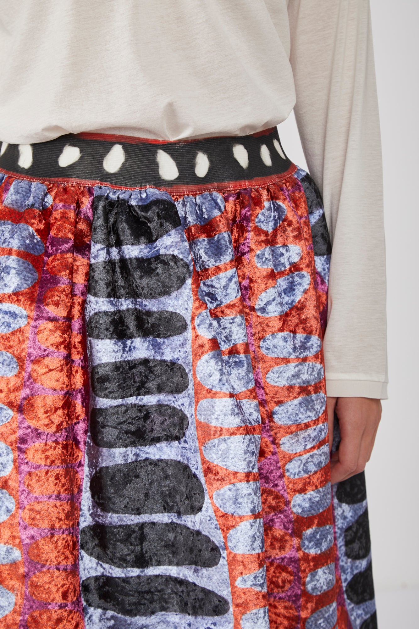 STELLA JEAN Wide Skirt in Abstract Fantasy Velvet