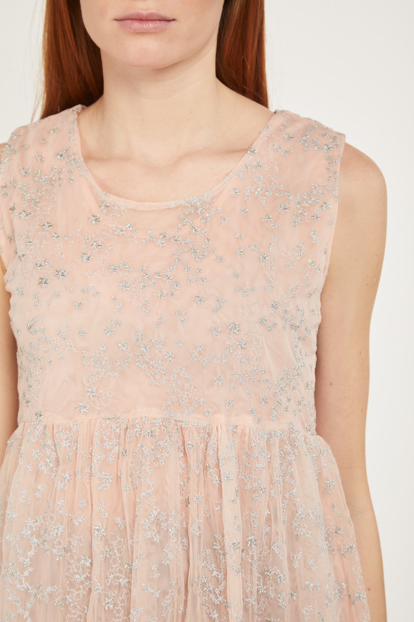 PRINCESSE LODO Top Tulle Rosa Cipria Stelle