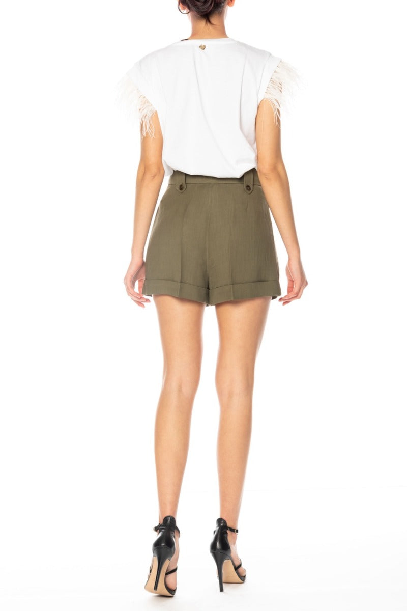 TWINSET T-shirt Bianca con Piume