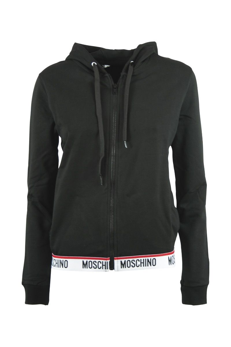 MOSCHINO Felpa Nera Con Cerniera