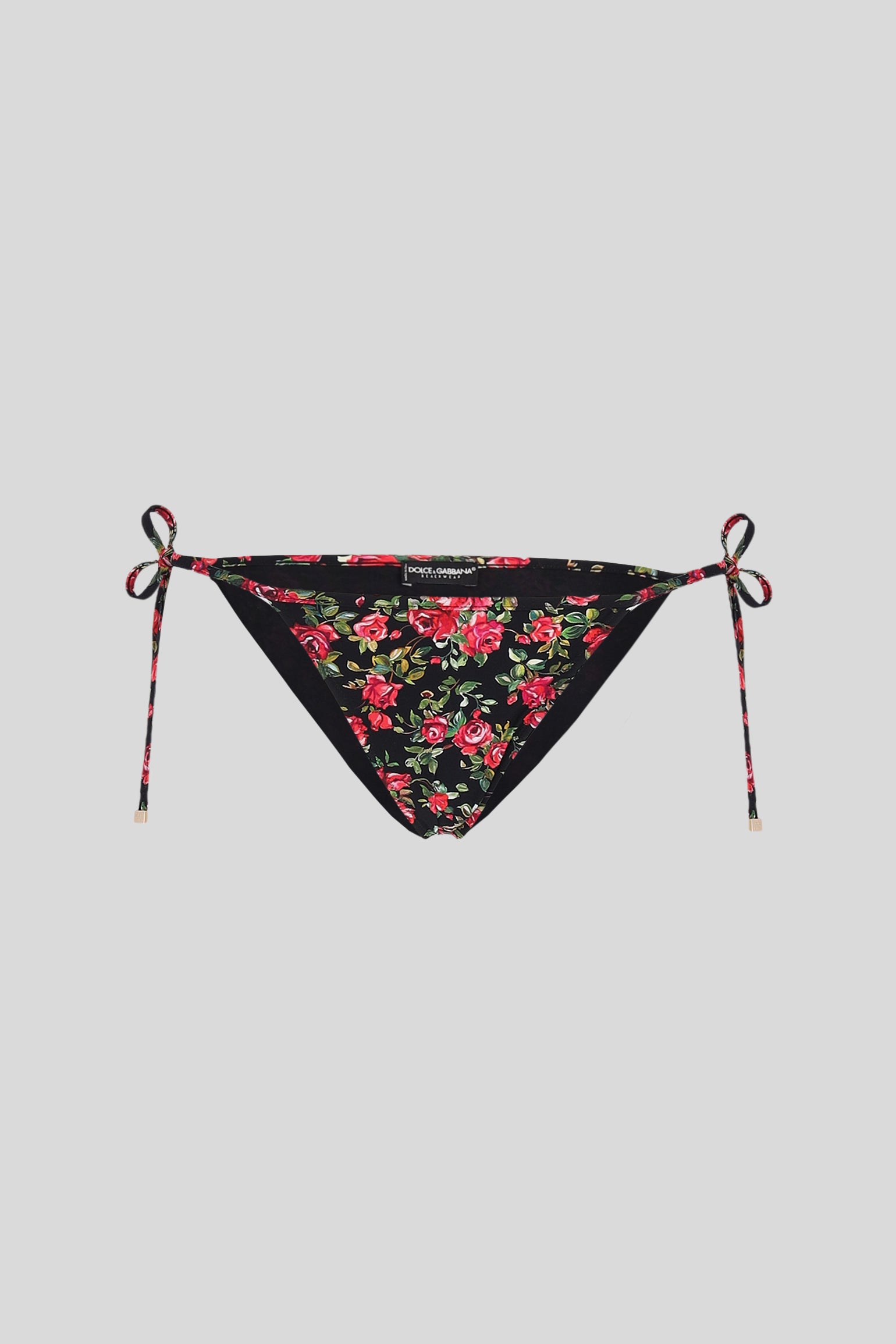 DOLCE & GABBANA Bikini Slip con Laccetti Fantasia Floreale
