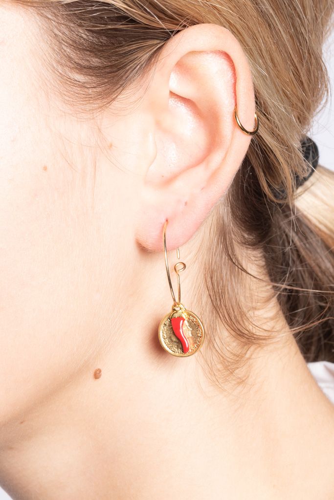 GIZETA
Circle Earrings with Pendants