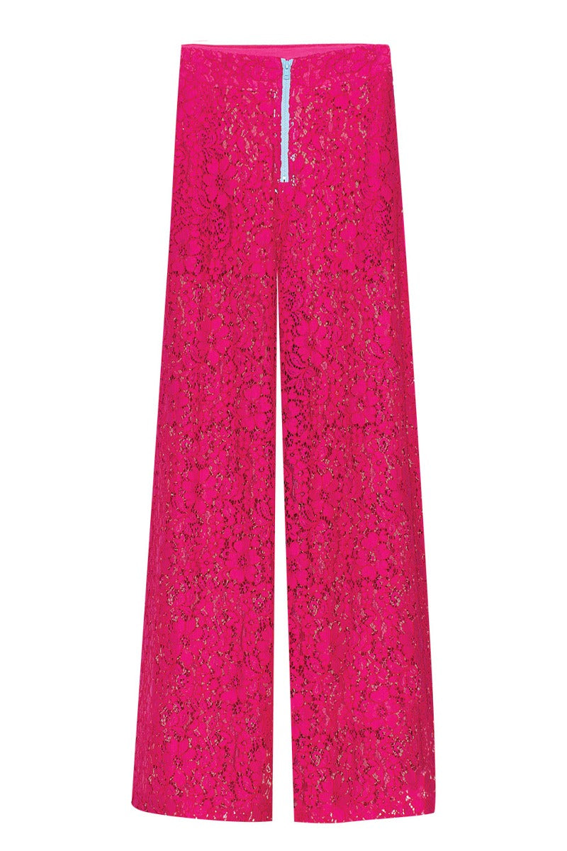 ULTRACHIC Pantaloni In Pizzo Fucsia