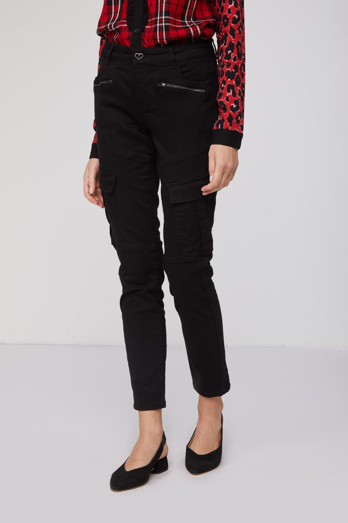 TWINSET Pantalone Cargo Nero