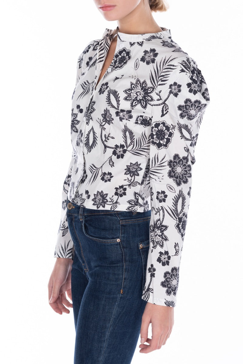 GLAMOROUS Camicia in Cotone Bianca Paisley