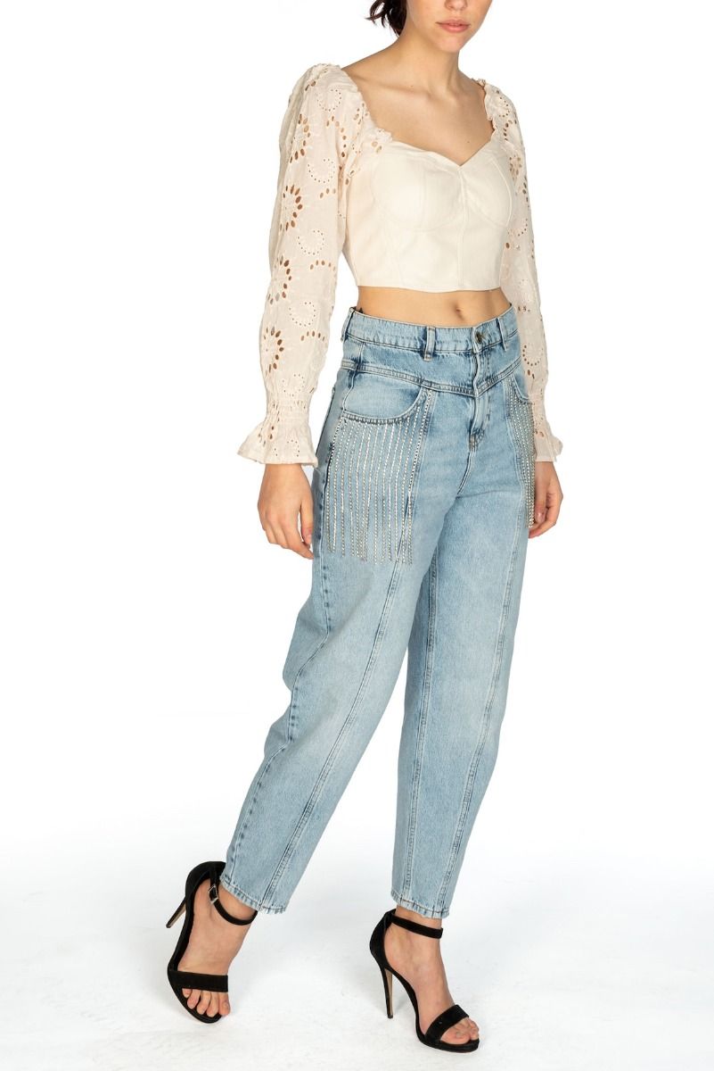 GLAMOROUS Top Bustier Crema