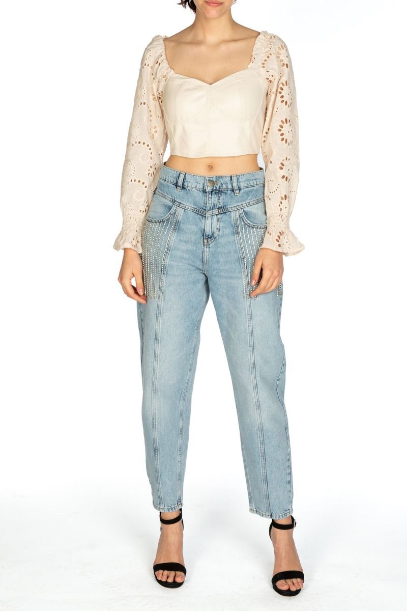 GLAMOROUS Top Bustier Crema