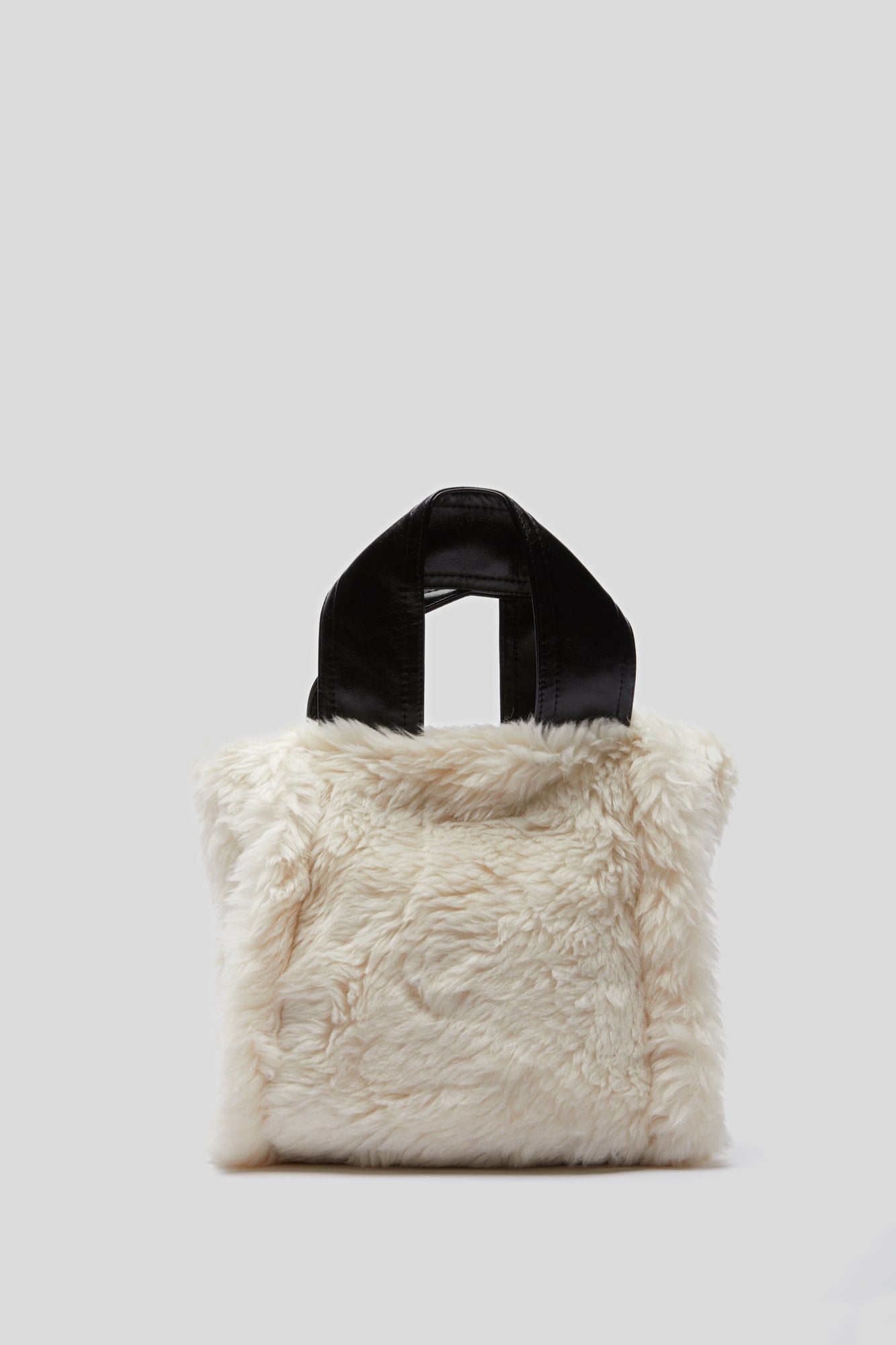 STAND STUDIO Lucille Bag in White Faux Fur | Loverlock
