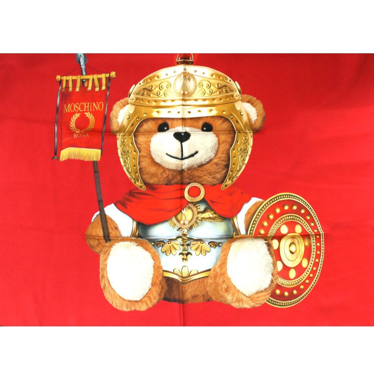 MOSCHINO Foulard  in Seta Rosso Teddy Bear