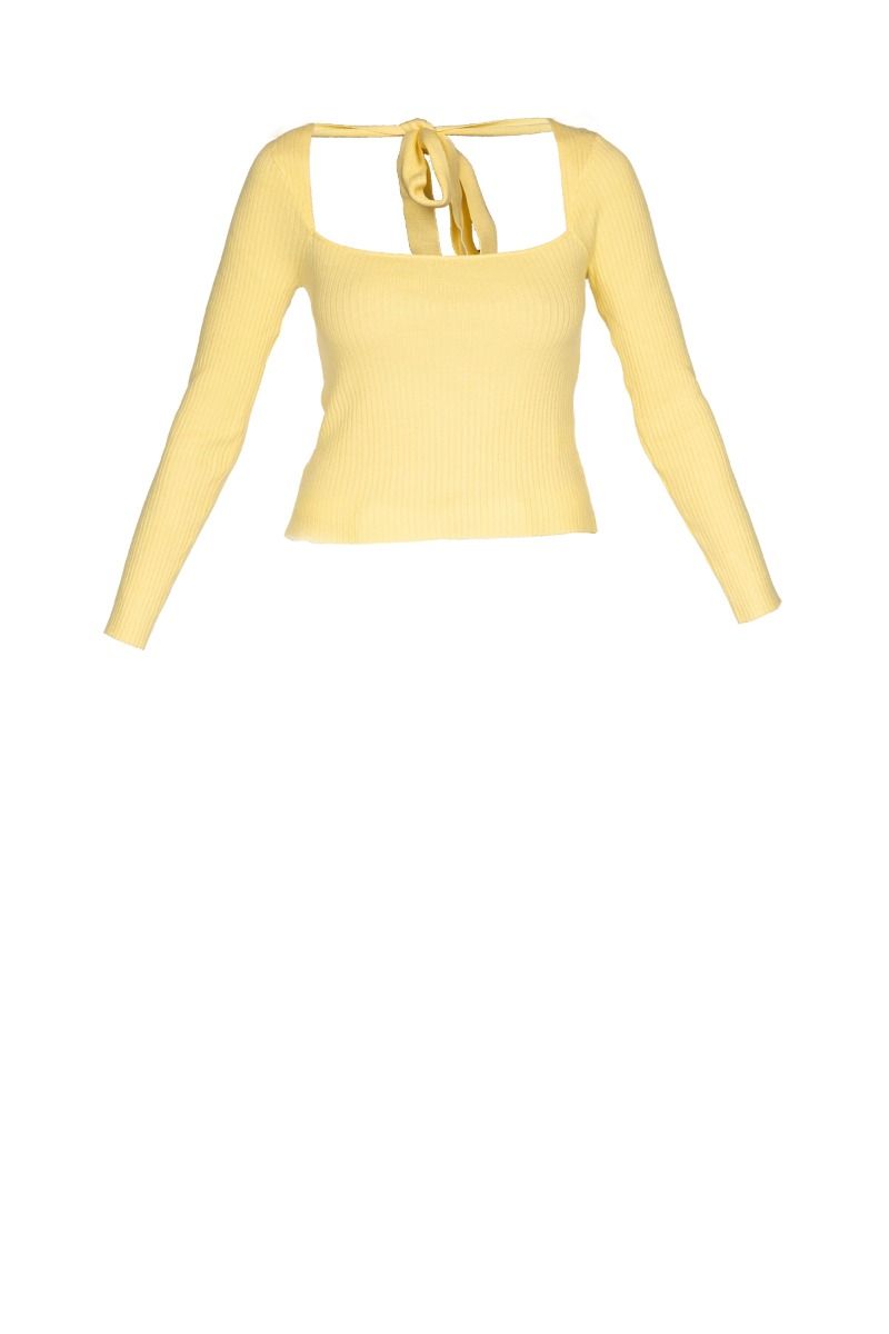 GLAMOROUS Maglia a Costine Gialla