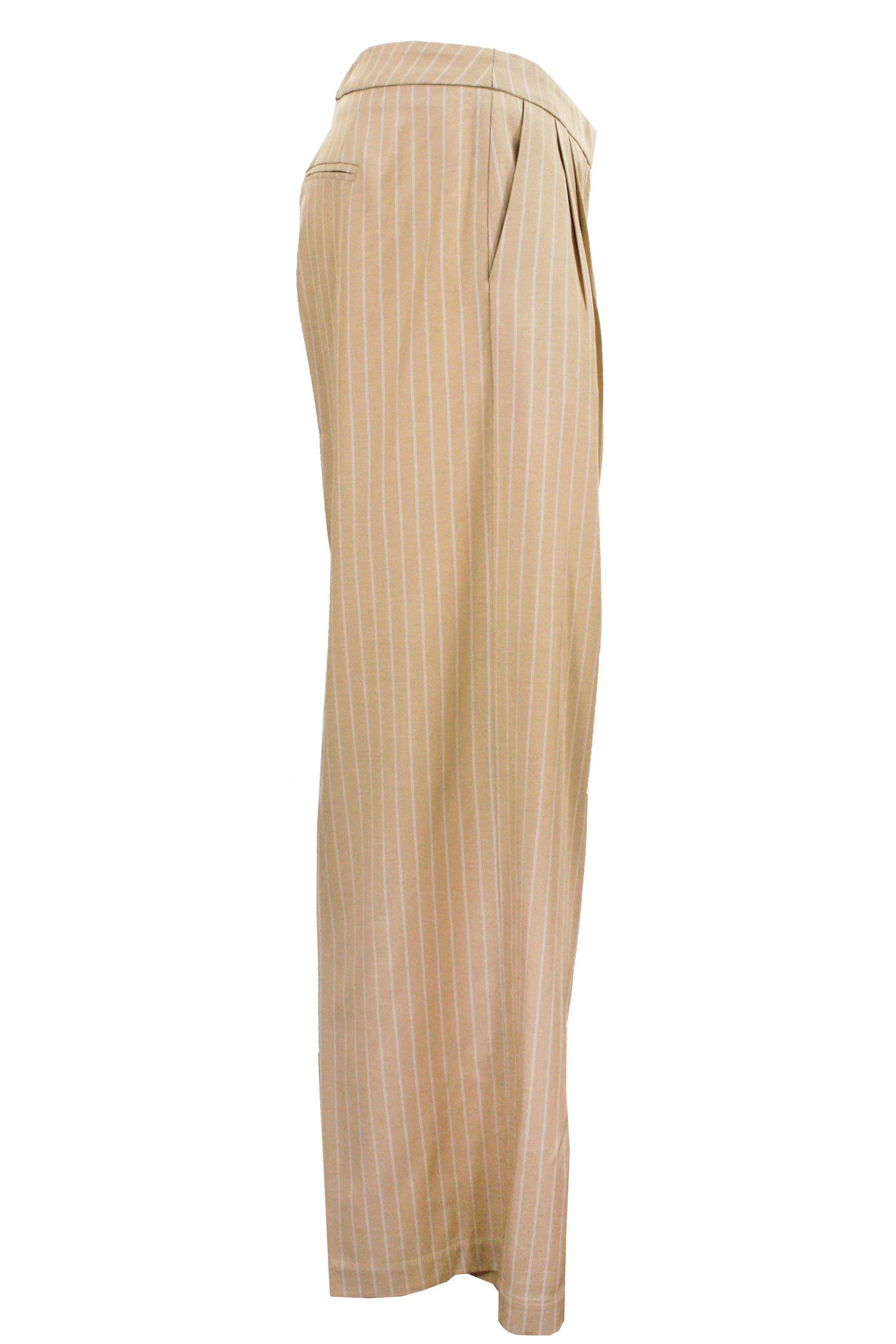 GIULIETTE BROWN Pantaloni Palazzo Pence Beige Gessato