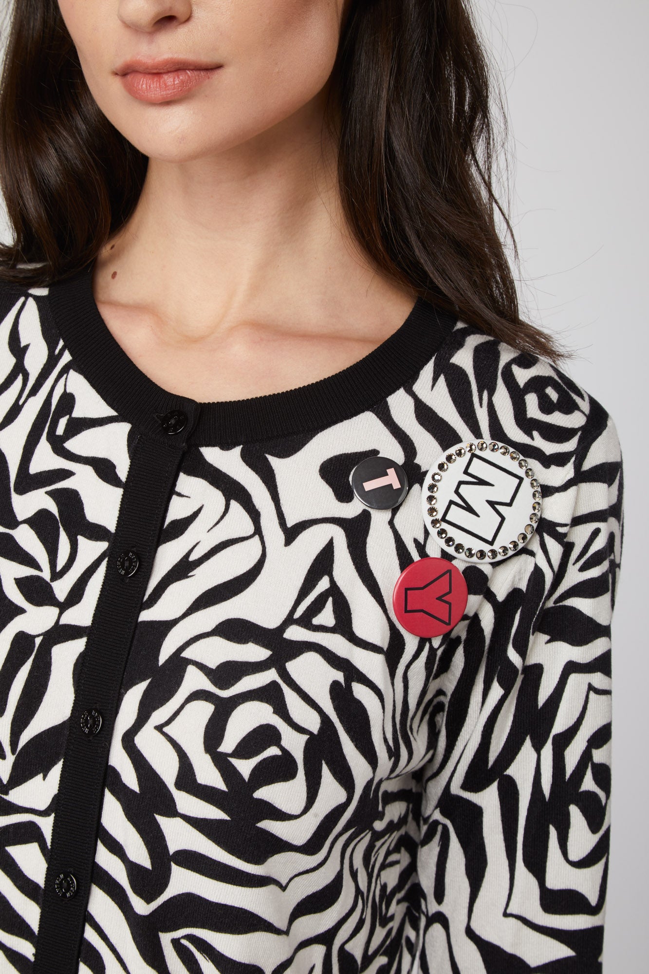 TWINSET Cardigan Fantasia Astratta con Spille