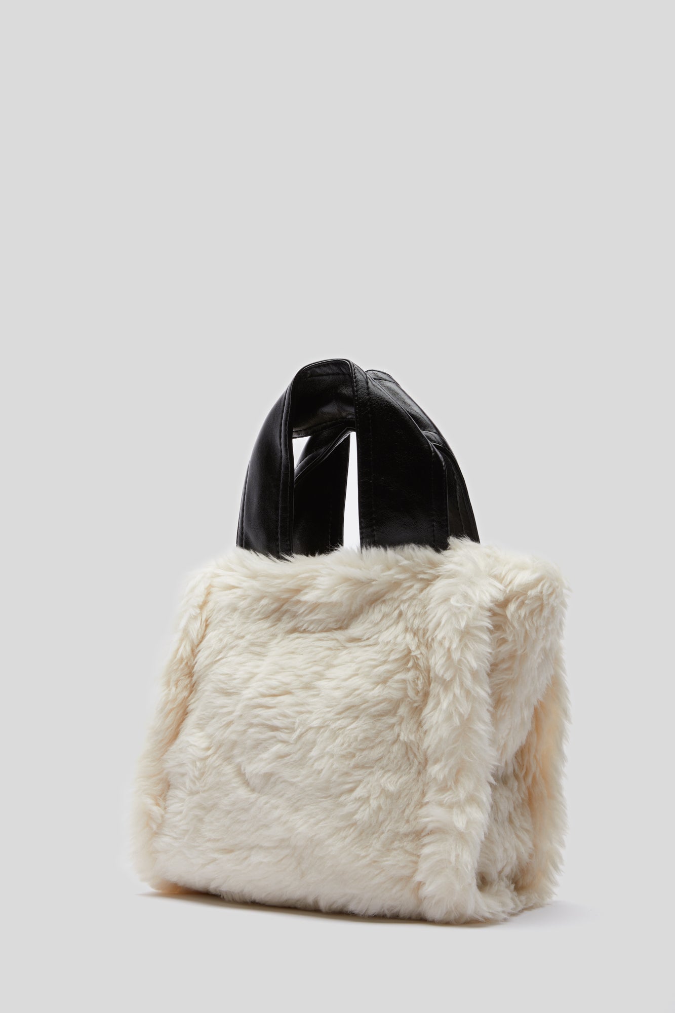 STAND STUDIO Lucille Bag in White Faux Fur