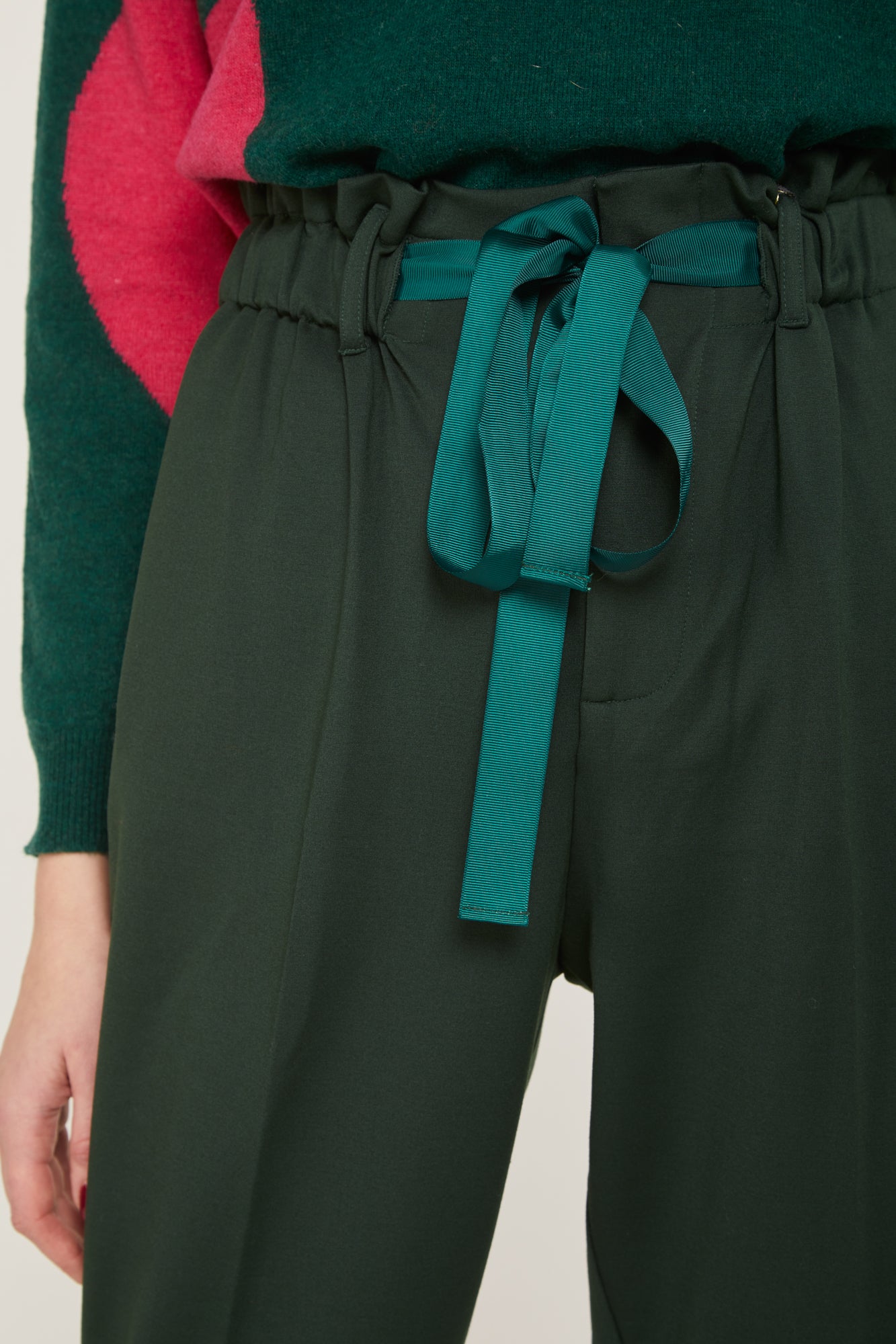 PRINCESSE LODO Pantalone Baggy Verde Gamba Stretta