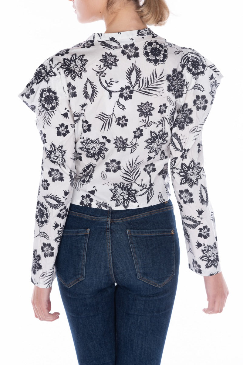 GLAMOROUS Camicia in Cotone Bianca Paisley